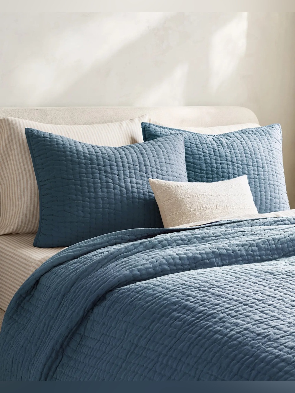 Quince European Linen Cotton Stitch Quilt SET SHAMS INC. NWT King